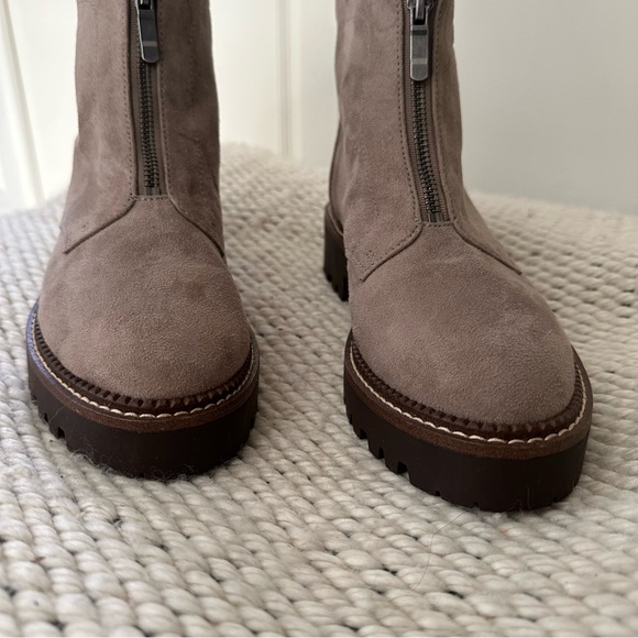 NEW Brown Tan Suede Zip Up Chelsea Lug Boot -- Size 6.5 - Picture 12 of 16